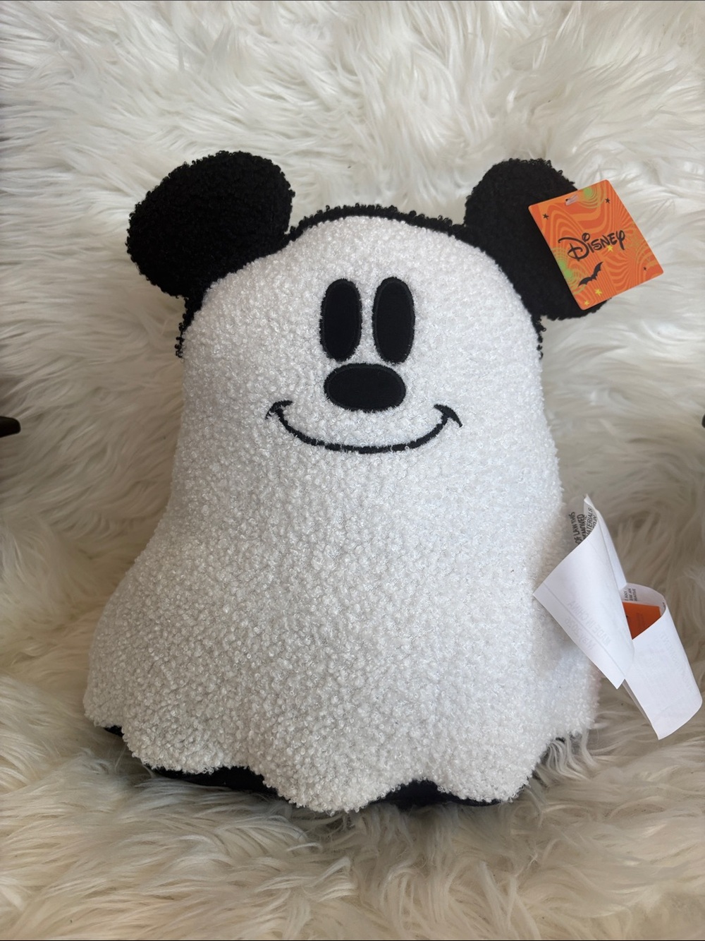Disney Black & White Mickey Ghost Plush Accent Pillow